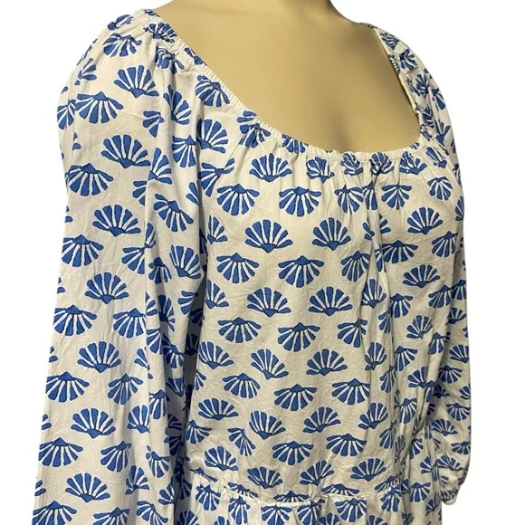 J. Crew Mini Dress Blue and White Floral Long Sleeve Dress - Picture 10 of 16